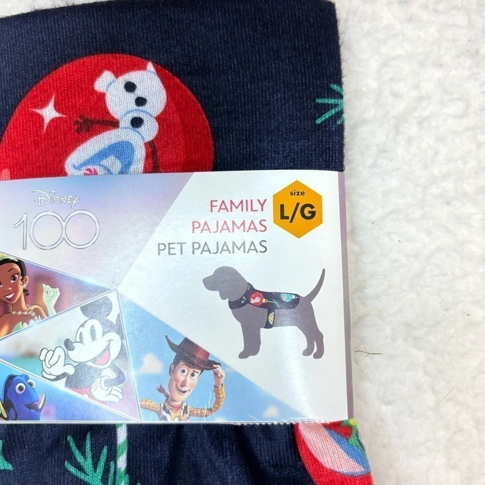 Disney Pet Dog Blue Christmas Allover Print Pajama Style Cape Size Large